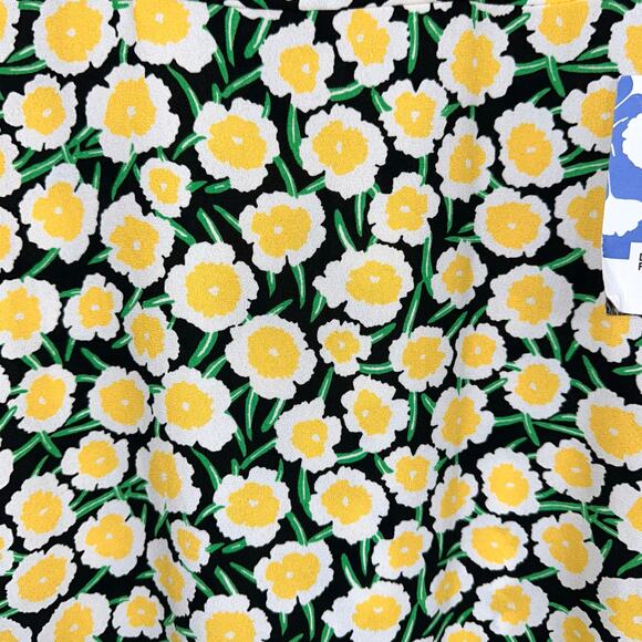 NWT Diane Von Furstenberg for Target 90s Yellow Poppy Floral Mini Dress Size 2 - Picture 8 of 13